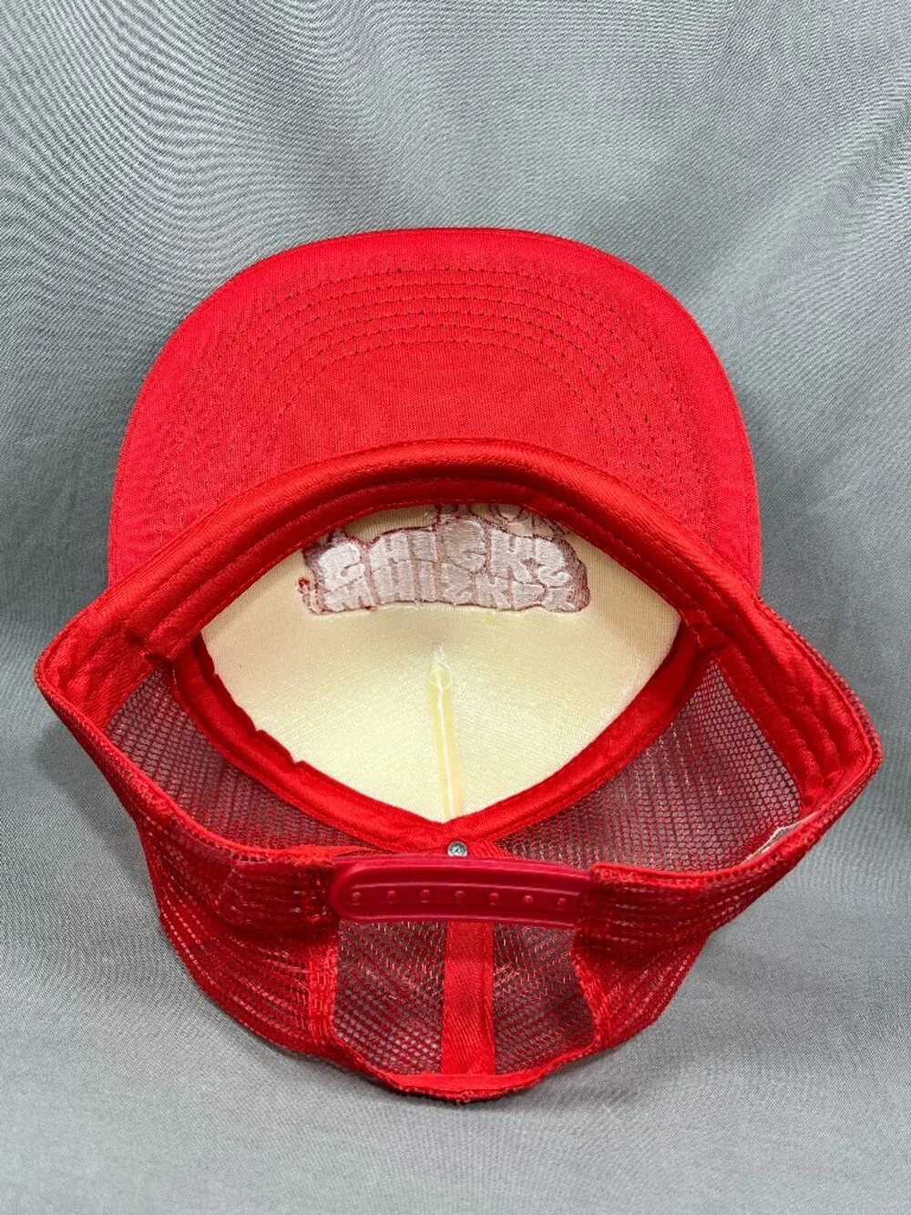 Whiskey Chicks OKC Oklahoma Snapback Hat Red White Buffalo Trucker Mesh Bar Cap